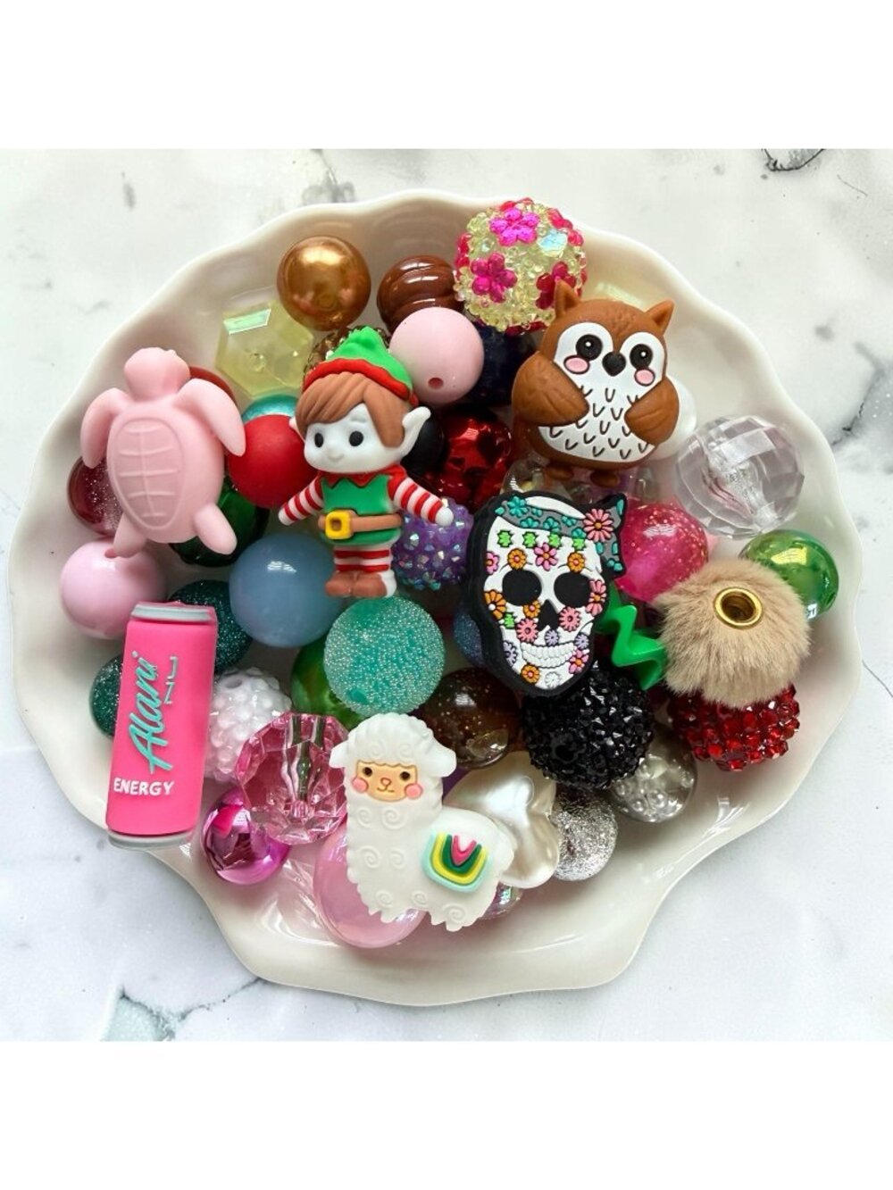Beads,Focals & Spacers-Mixed Lot-60+ Items-For Beadable Pens, Keychains, Etc.